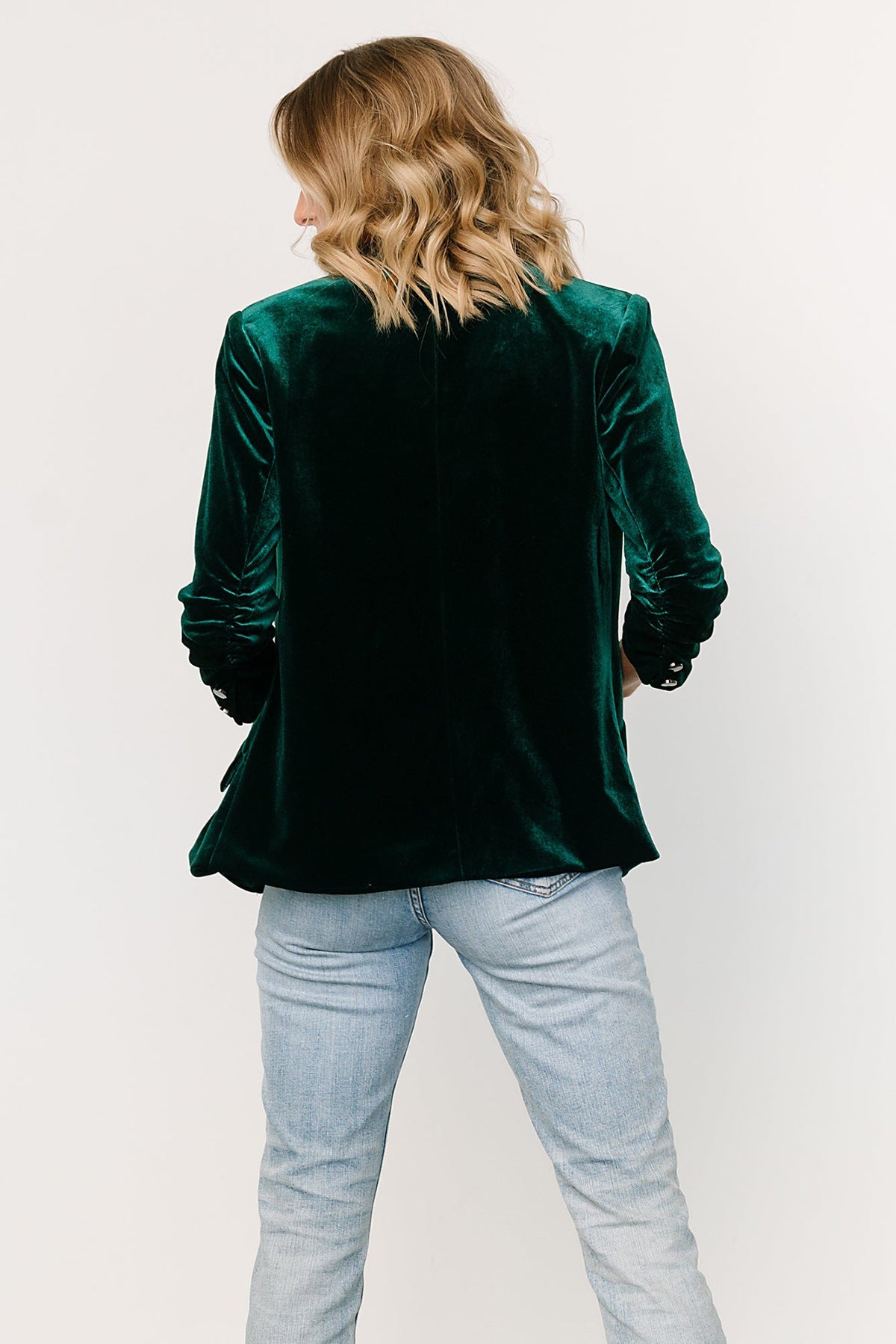 Coat Women Spring Autumn Gold Velvet Diagonal Pocket Collared Long Sleeve Small Blazers