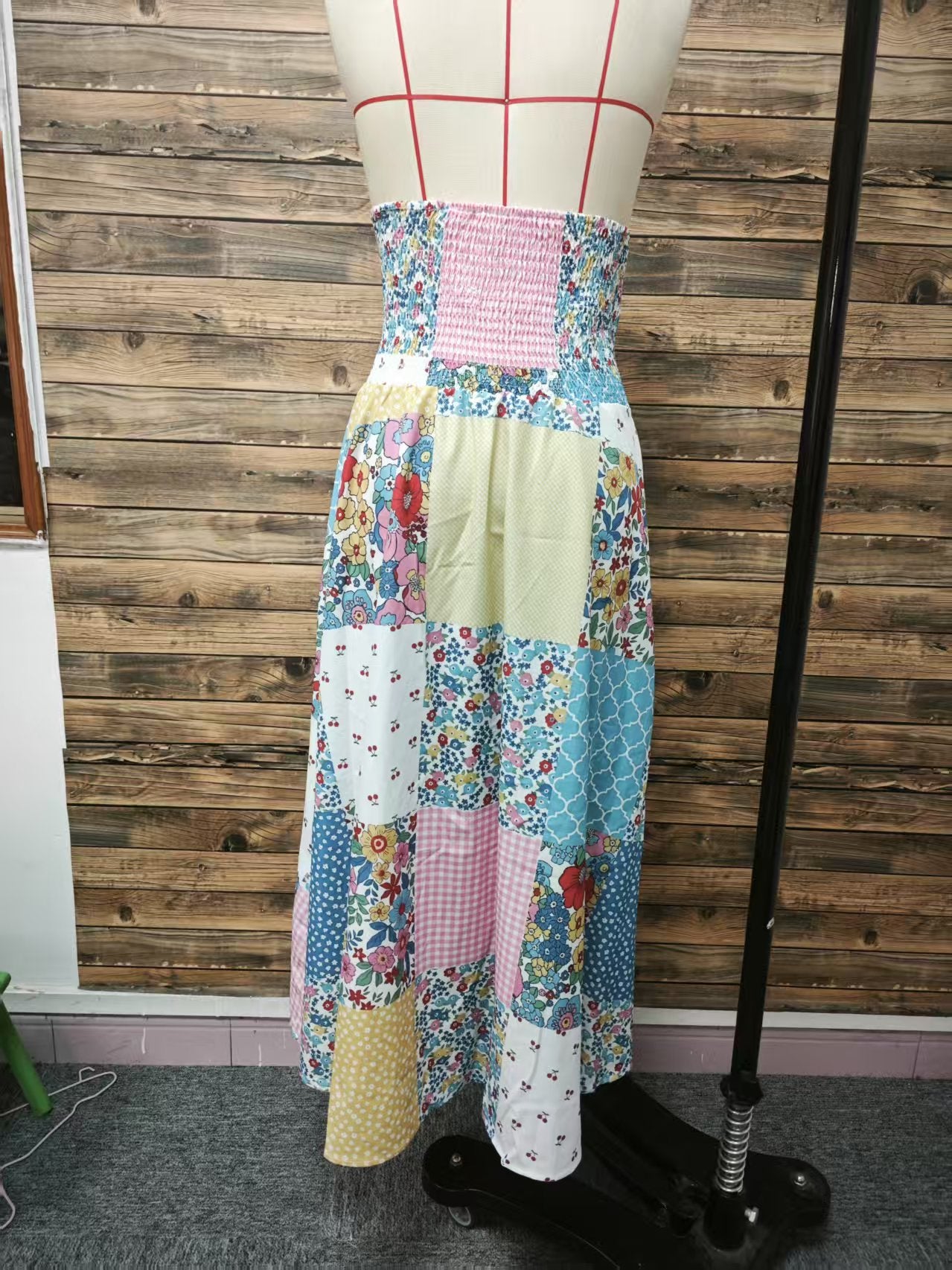 Printed Stitching Women Clothing Popular Floral Skirt Long Skirt